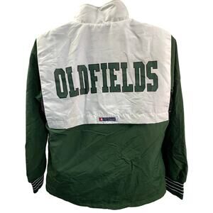 Oldfields Boathouse High School Windbreaker Jacket Size Medium Green White